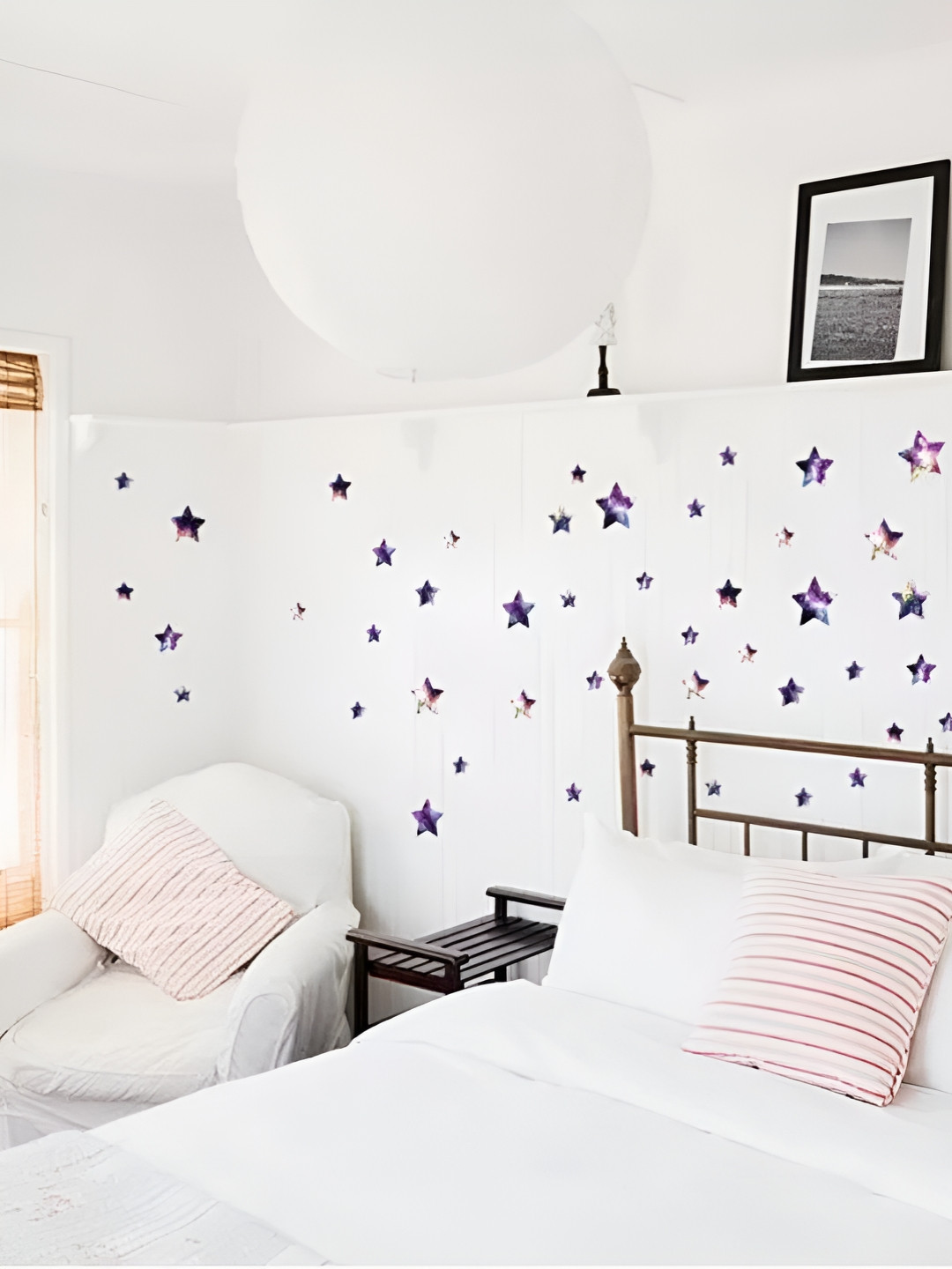INDIAN ROYALS Purple Sky  Stars Printed Self-Adhesive & Durable Wall Sticker
