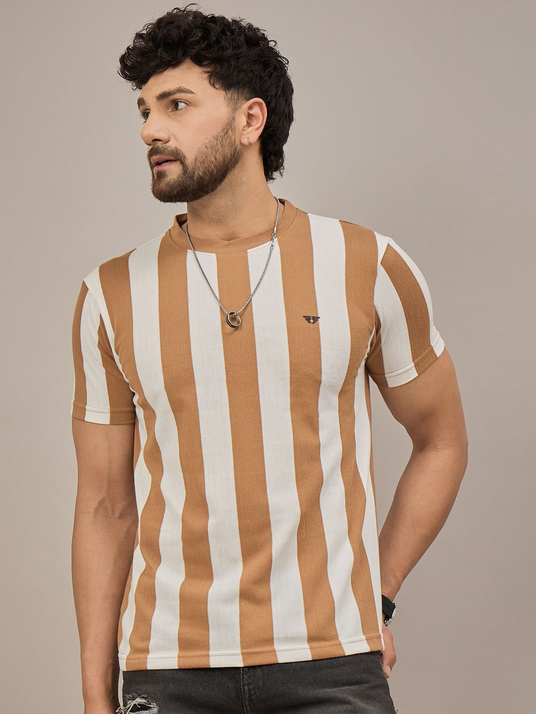 REPRISE Men Striped T-shirt