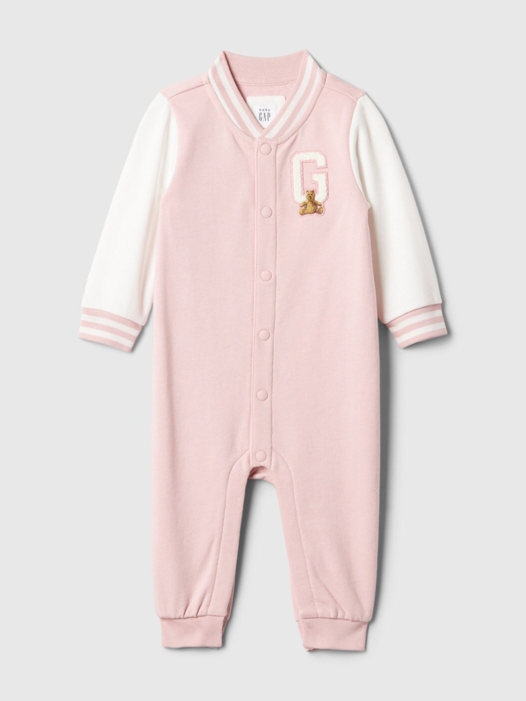 GAP Infant Unisex Applique Detail Varsity Style Rompers