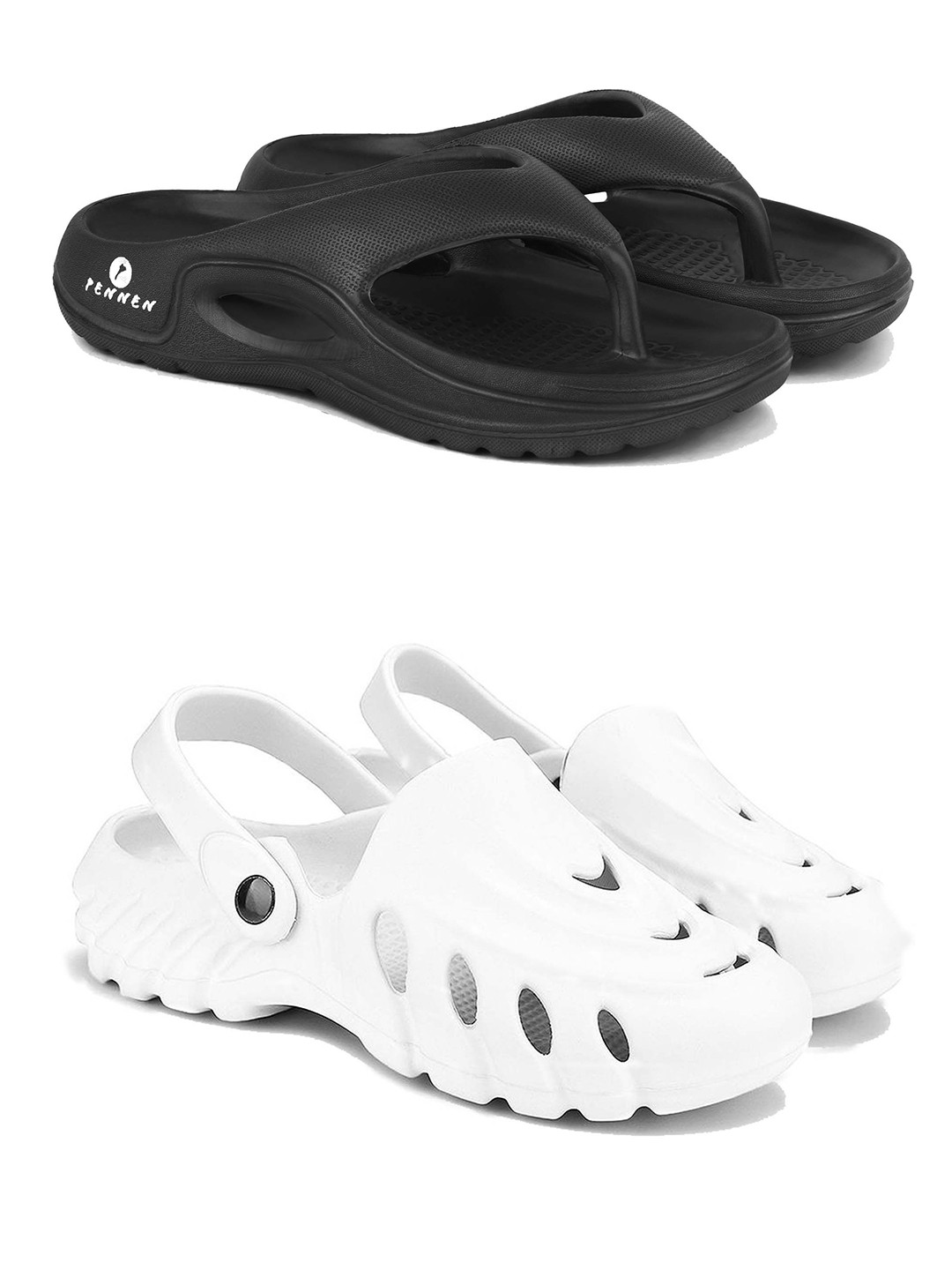 PENNEN Men Pack Of 2 Clogs and Thong Flip-Flops