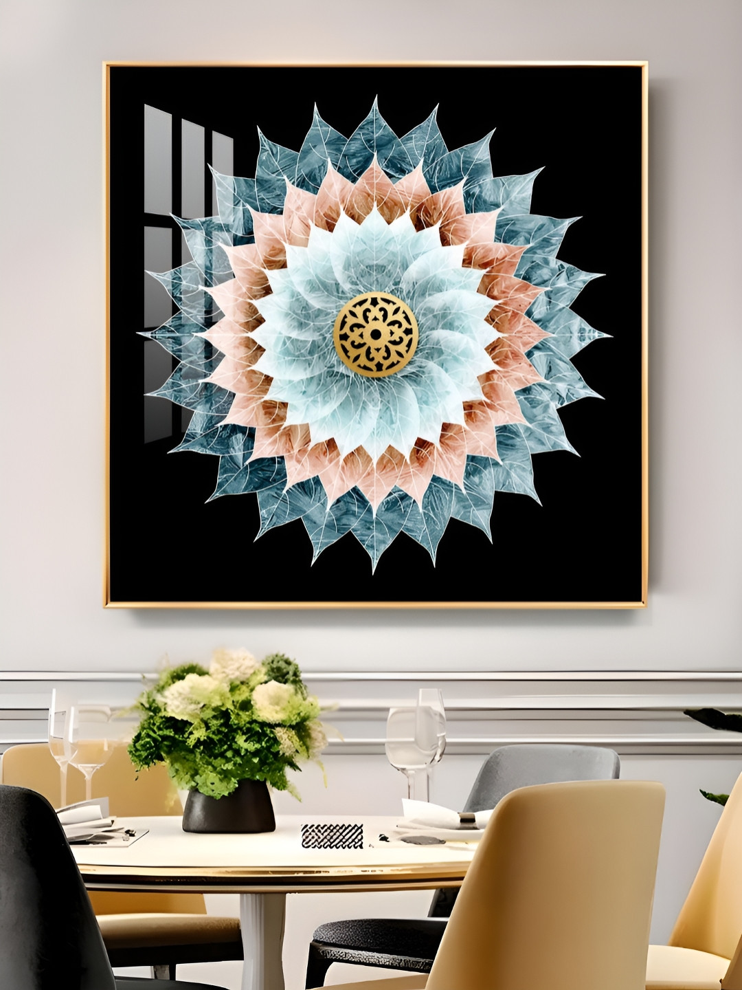 THE NEXT DECOR Botanical Bliss Wood Wall Square Paintings Wall Art -18 x 18In