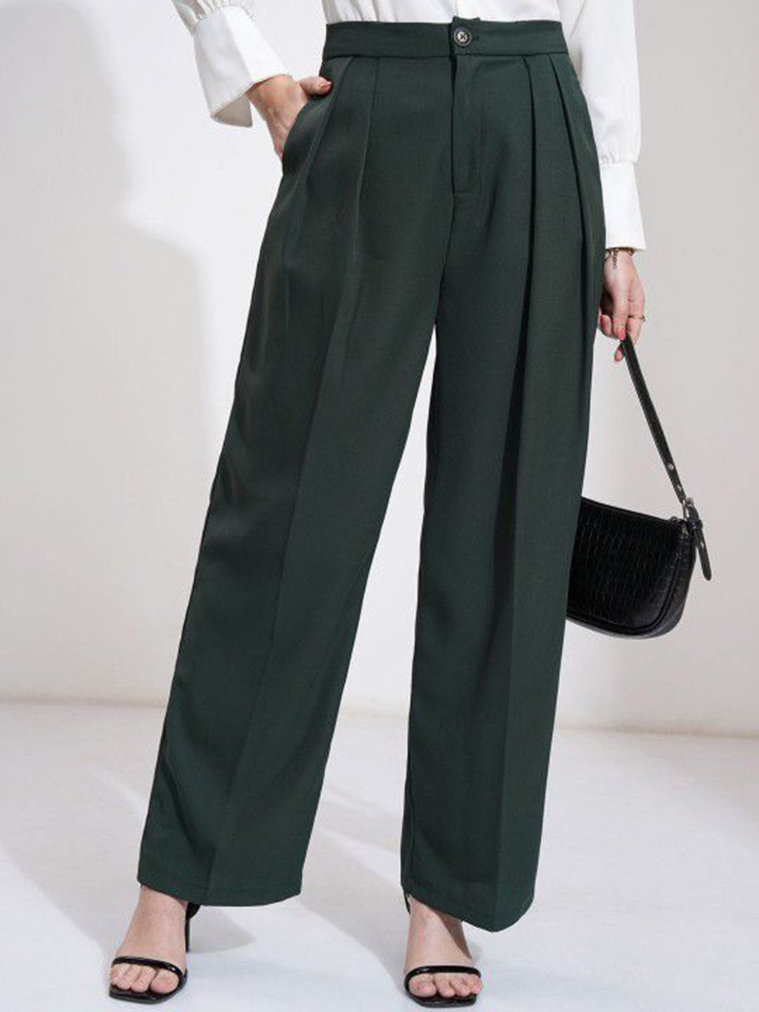 CLOTHINK INDIA Women Relaxed Fit Wide LegTrousers