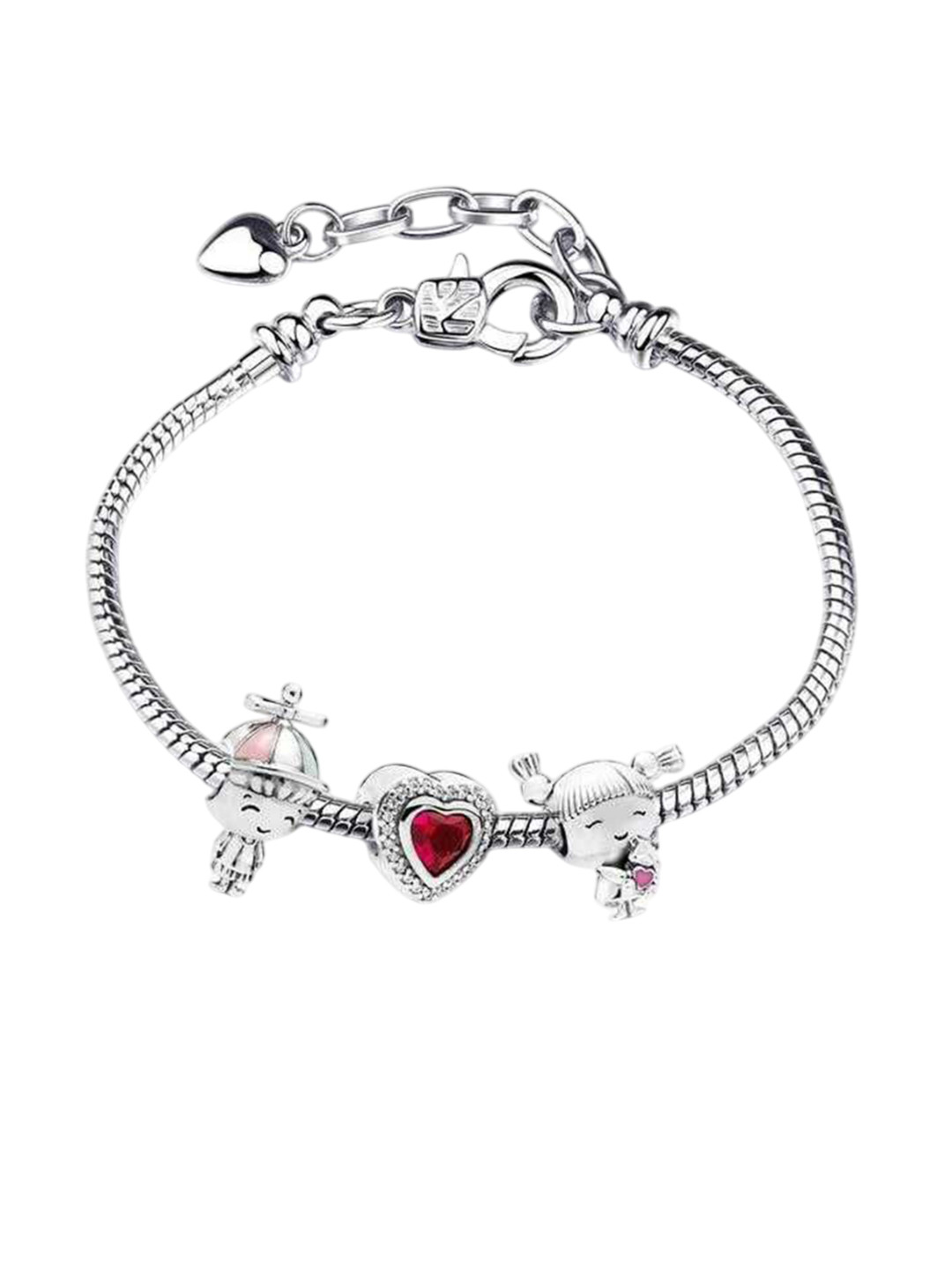 Bling Queen Silver Plated Charming Love Hearts Bracelet