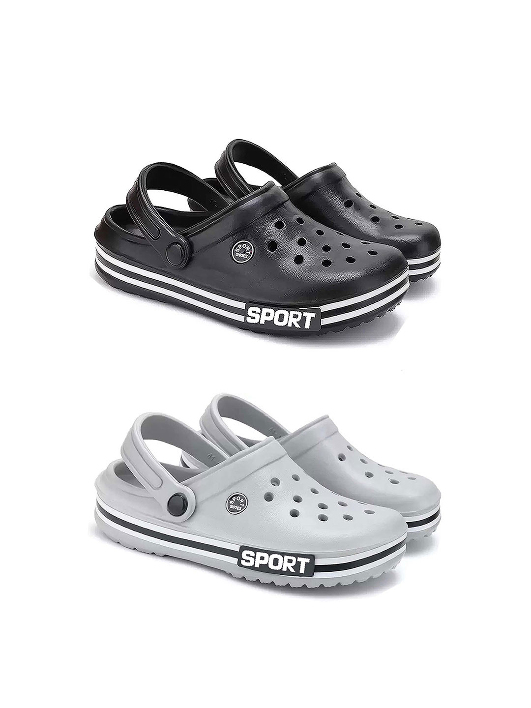 DRACKFOOT Men Self Design Fabric Set of 2 Clogs