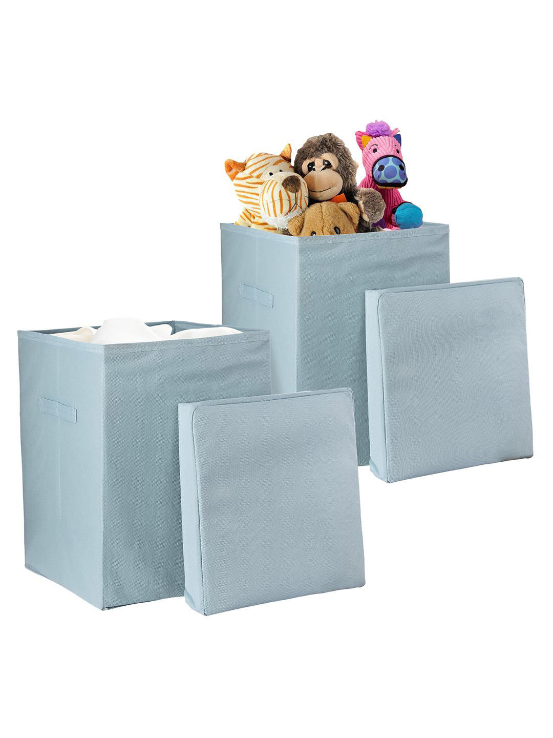 Kuber Industries 2Pcs Grey Laundry Basket With Lid - 60 L Each