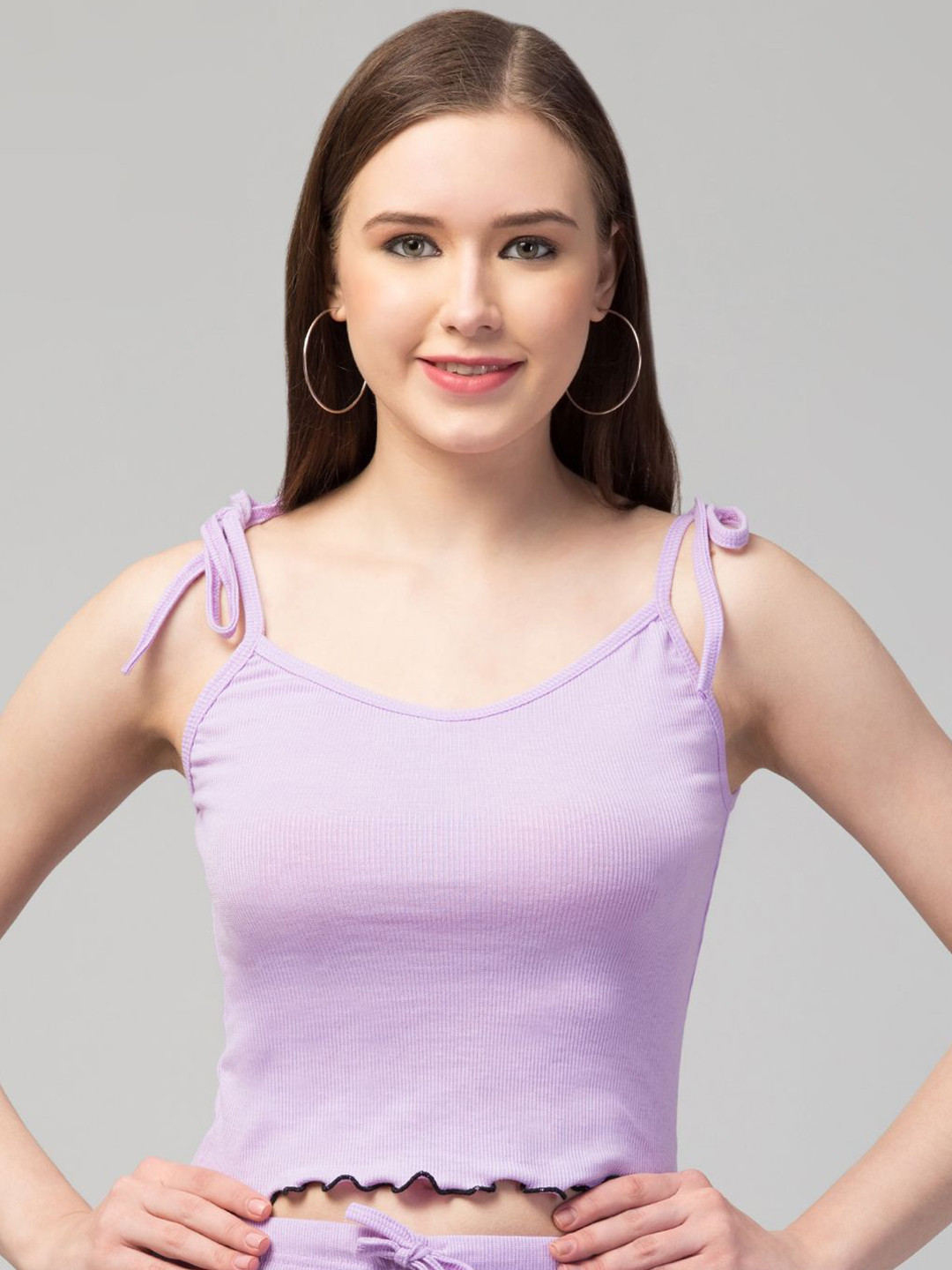 ZEROZABAR Women Shoulder Straps Crop Top