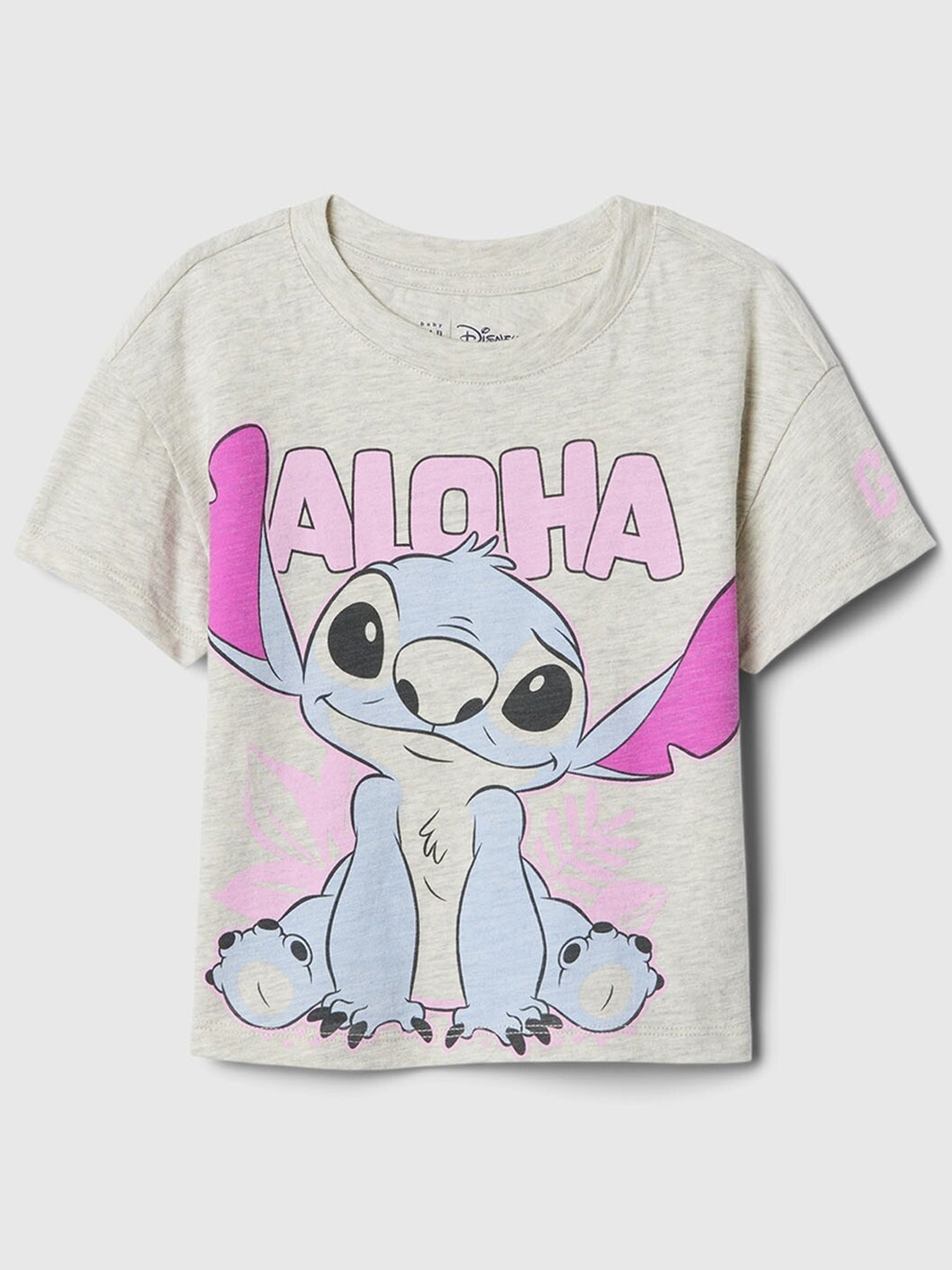 GAP Girls Lilo & Stitch Printed Drop-Shoulder Sleeves Pure Cotton T-shirt