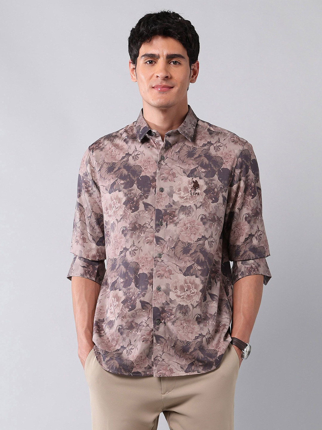 U.S. Polo Assn. Denim Co. Men Classic Floral Printed Casual Shirt