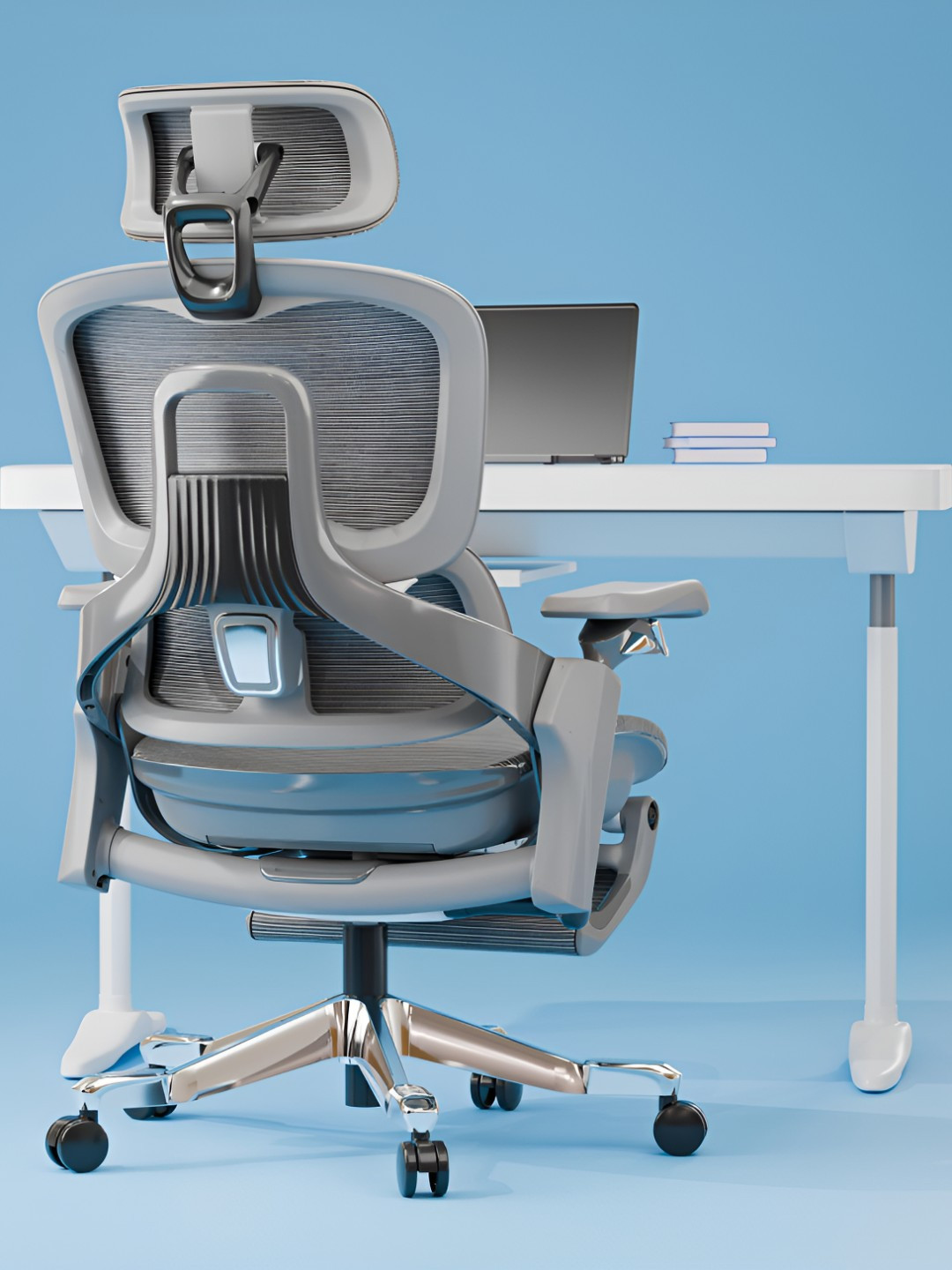 DROGO Grey Ergo Flow Luxury Ergonomic Office Chair For Work From Home