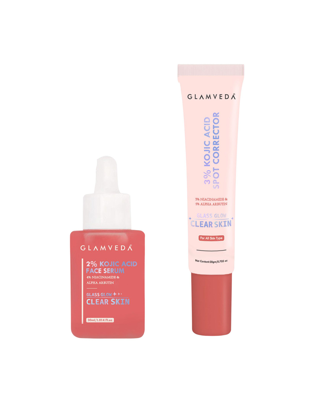 GLAMVEDA Set Of 2 2% Kojic Acid Serum- 30 ml & Spot Corrector- 20 ml