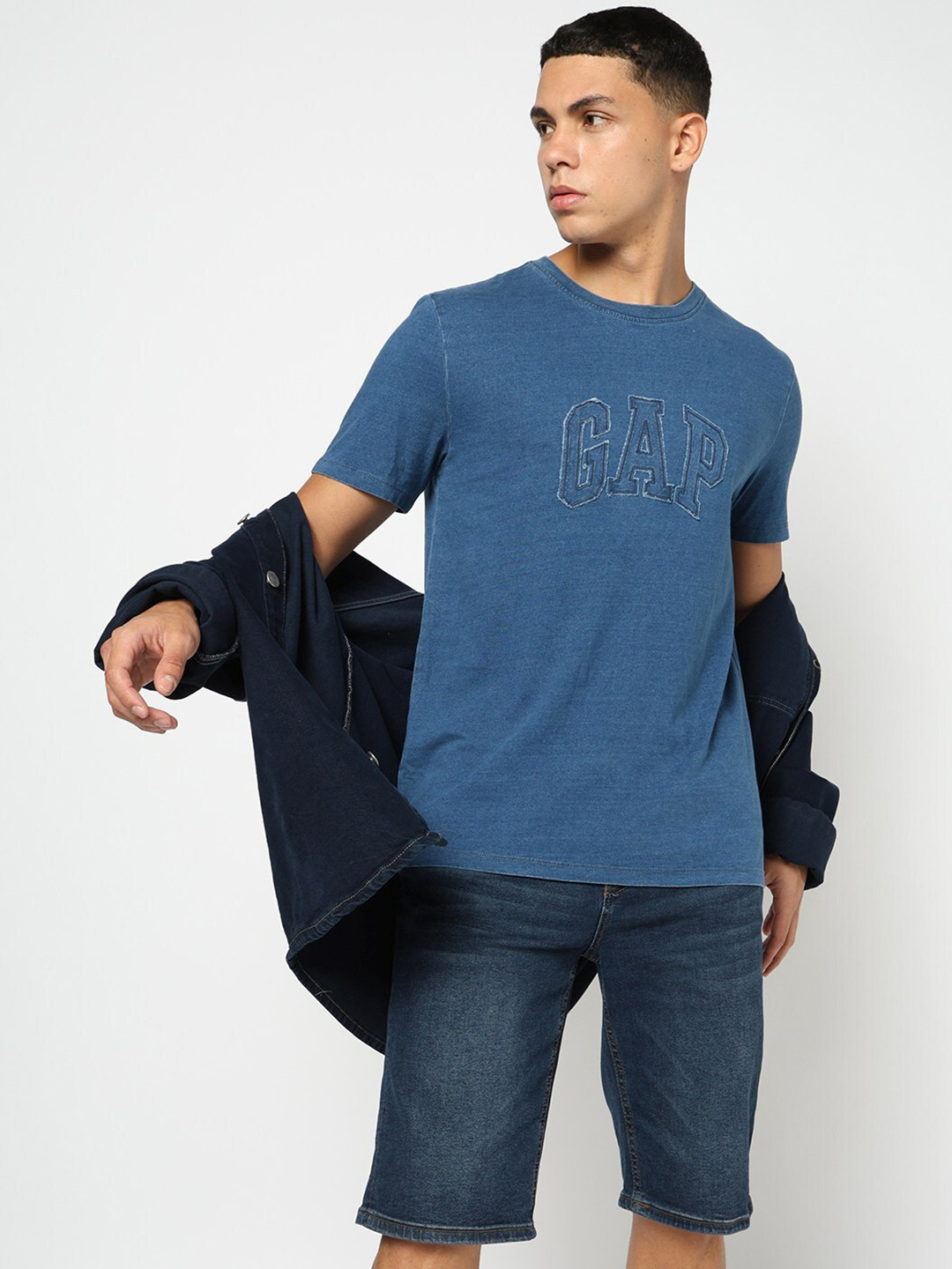 GAP Men Brand Logo Printed Pure Cotton T-shirt