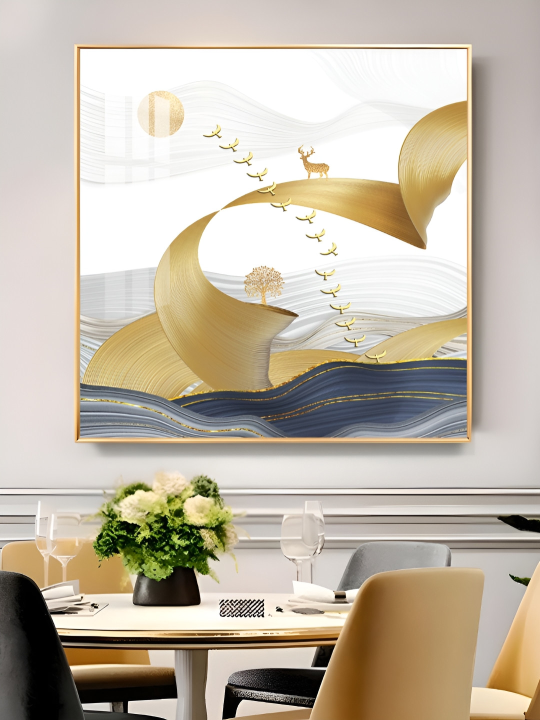 THE NEXT DECOR Paper Wall Square Paintings Wall Art -18 x 18In