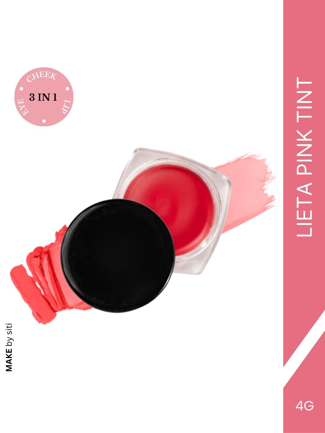 Makeup By Siti 3 in 1 Vitamin E & Jojoba Oil Lip & Cheek Tint - 4 g - Lieta Pink