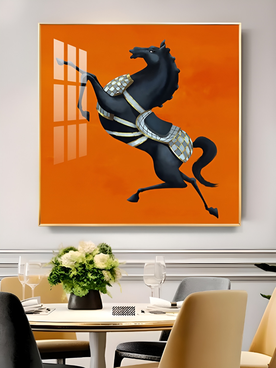 THE NEXT DECOR Jumping Horse Wall Art