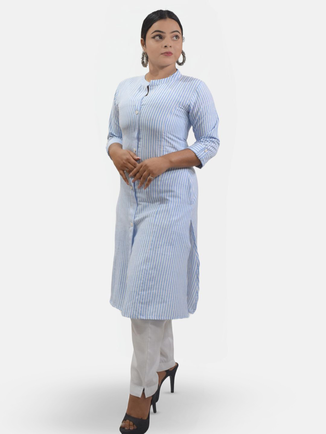 Artisan Glory Women Striped Khadi Kurta
