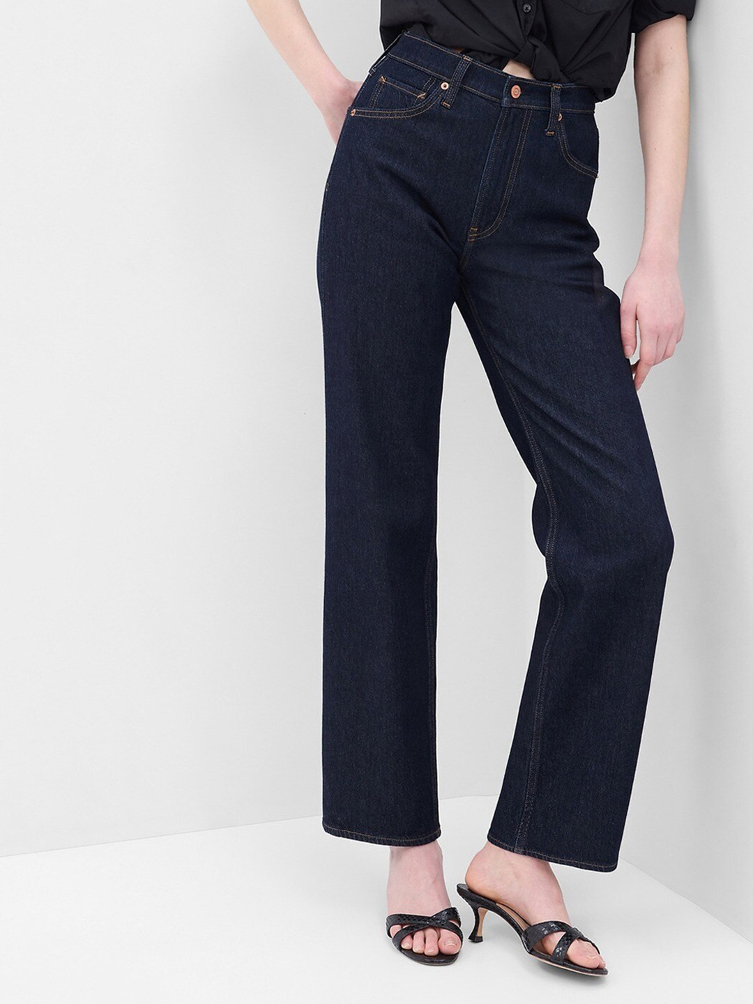 GAP Women High-Rise Stretchable Loose Fit Jeans