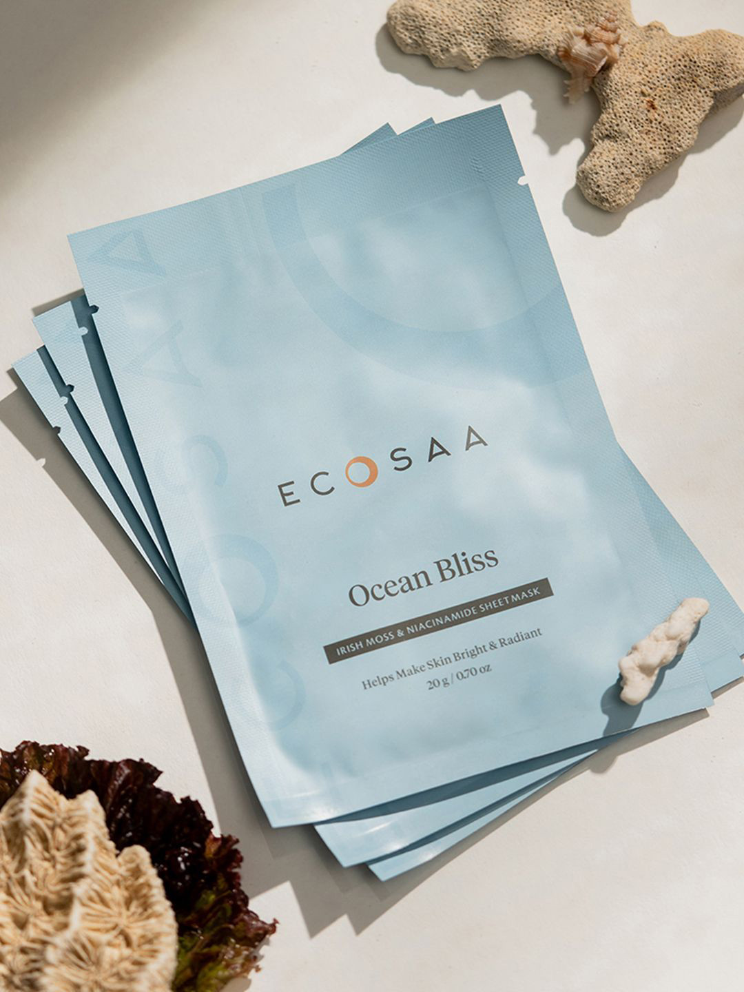 ECOSAA Ocean Bliss Sheet Mask With Niacinamide For Hydration - 20 g