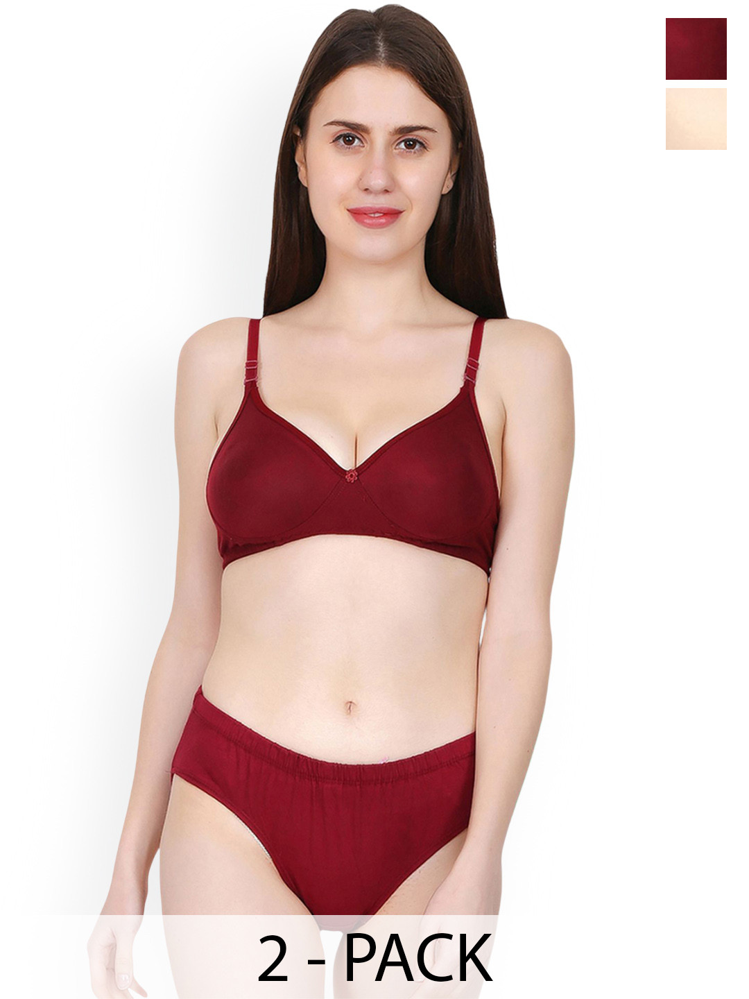 Love Maker 2-Pcs Non Padded Lingerie Sets LVM-NP-MRN-PEACH-30B