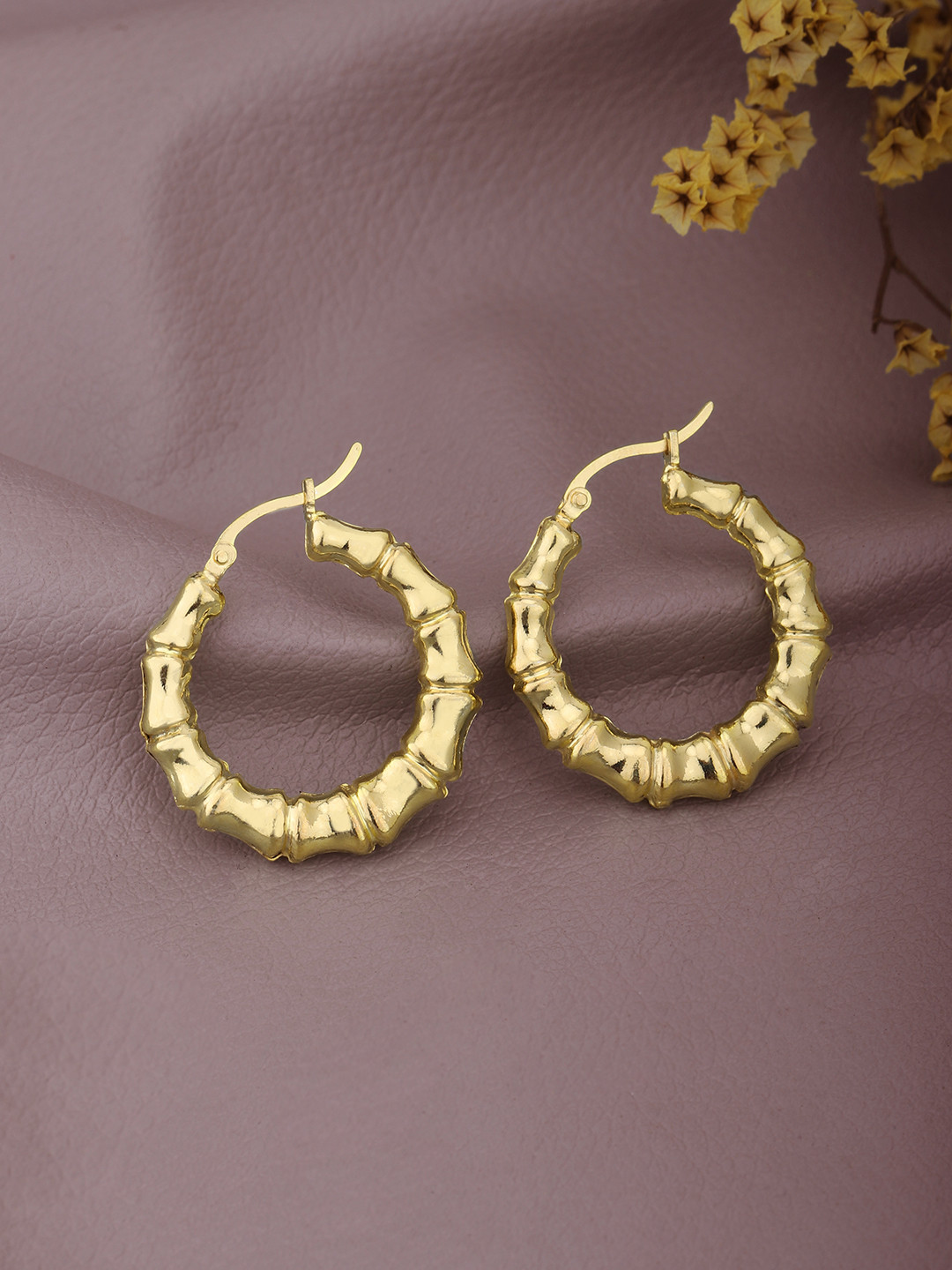 Carlton London 18kt Gold Plated Circular Hoop Earing