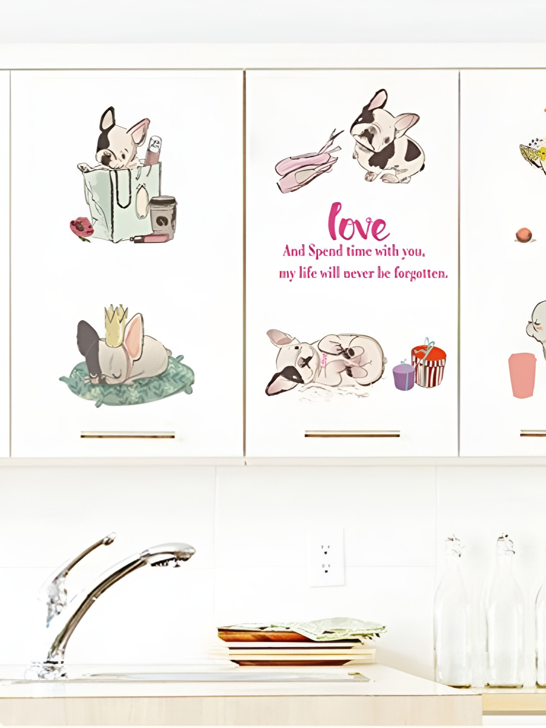 INDIAN ROYALS Pink & Black Bulldog Printed Self-Adhesive & Durable Wall Sticker