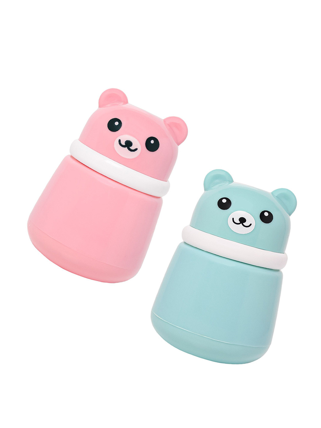 The Little Lookers Set Of 2 Powder Puff With Box Holder Container For Babies - Pink & Blue