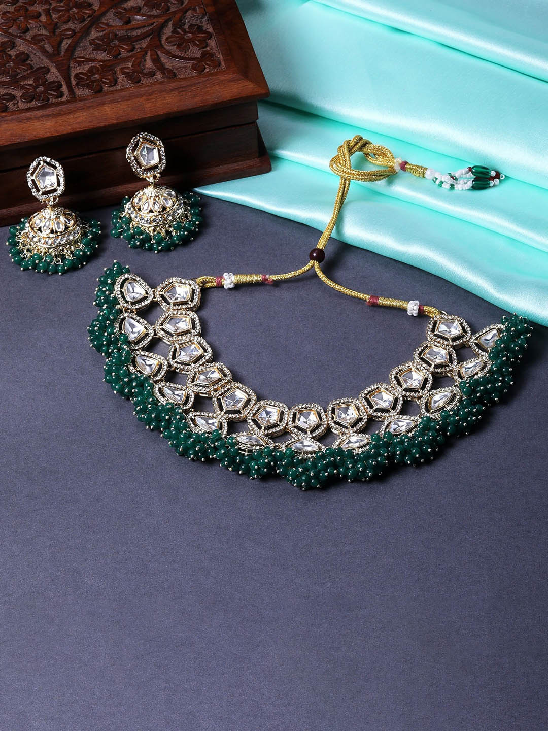 Mahi Bridal Choker Necklace and Jhumka Earrings