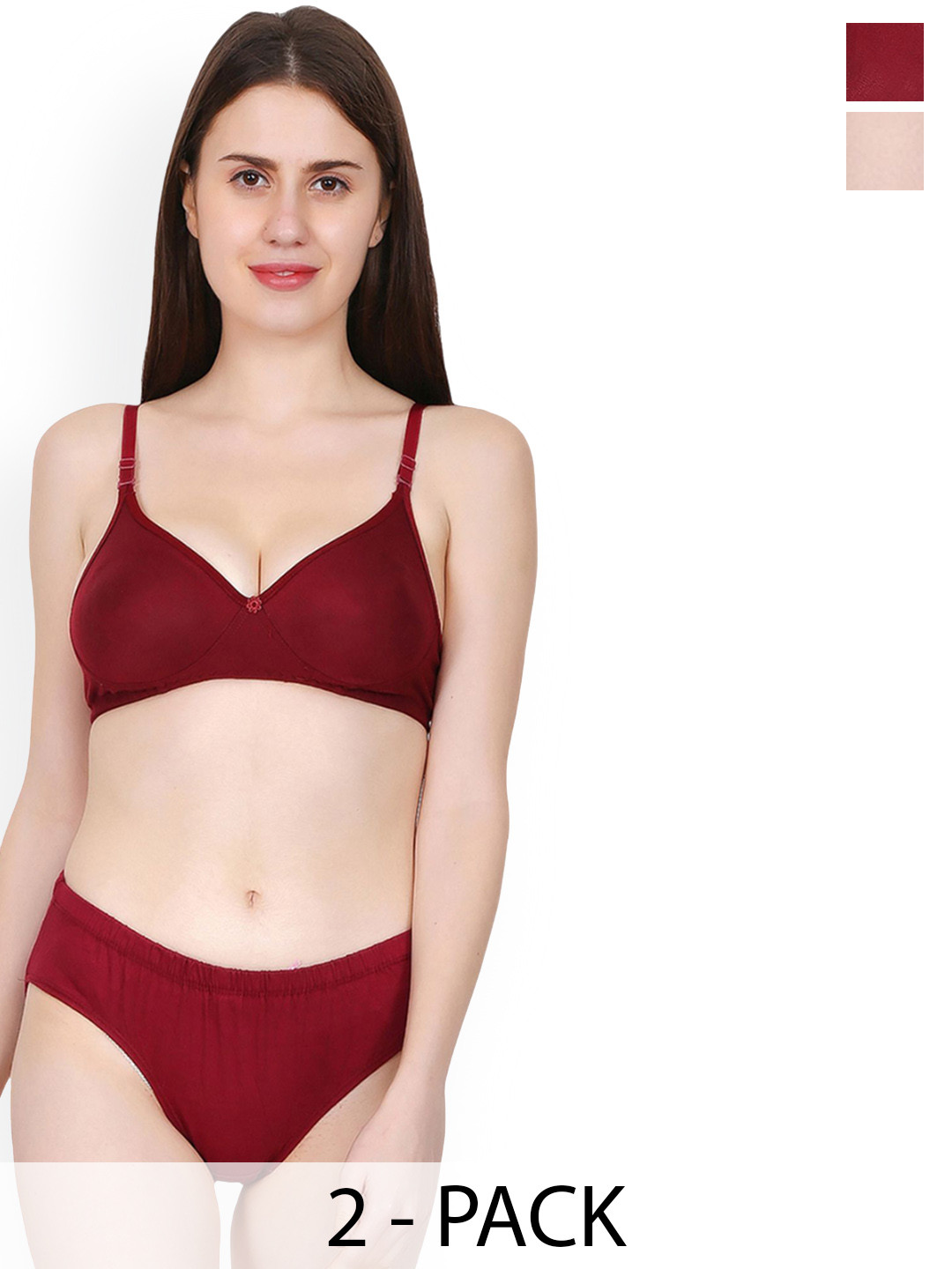 Love Maker 2-Pcs Non Padded Lingerie Sets LVM-PAD-MRN-PEACH-30B