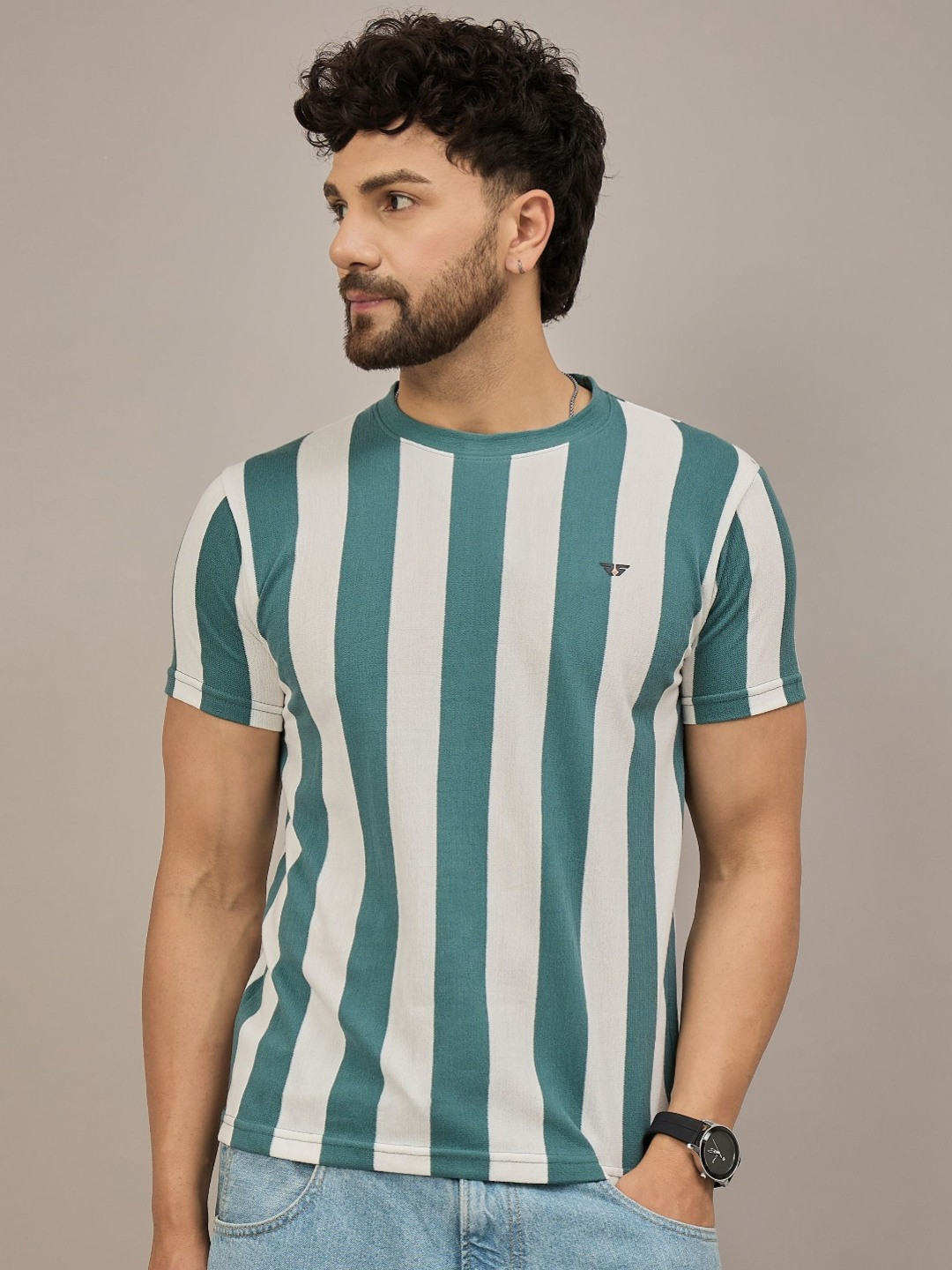 REPRISE Men Striped T-shirt