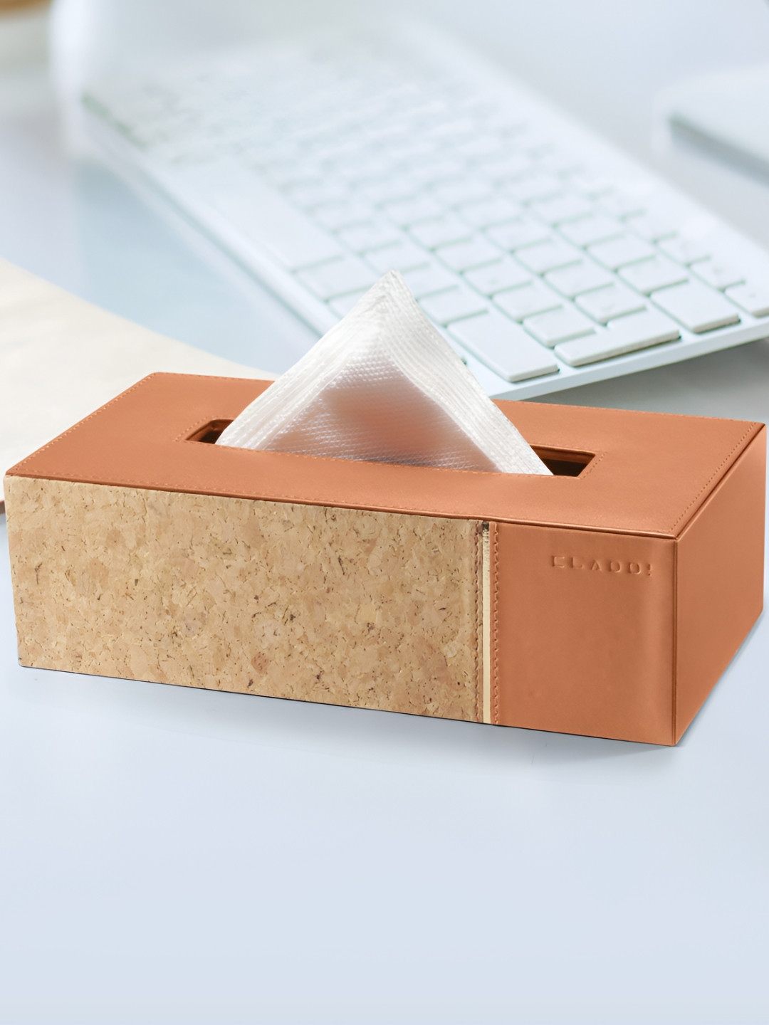 CLADD! Brown Rectangular Tissue Paper Holder Box