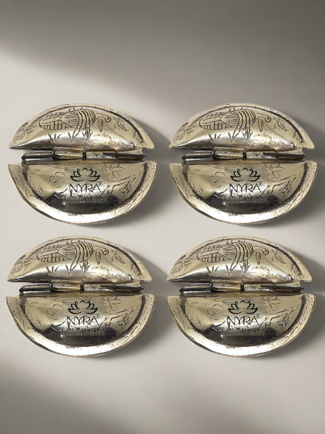 Nyra Kitchenware 4-Pcs Brass Gujia Karanji Maker Set