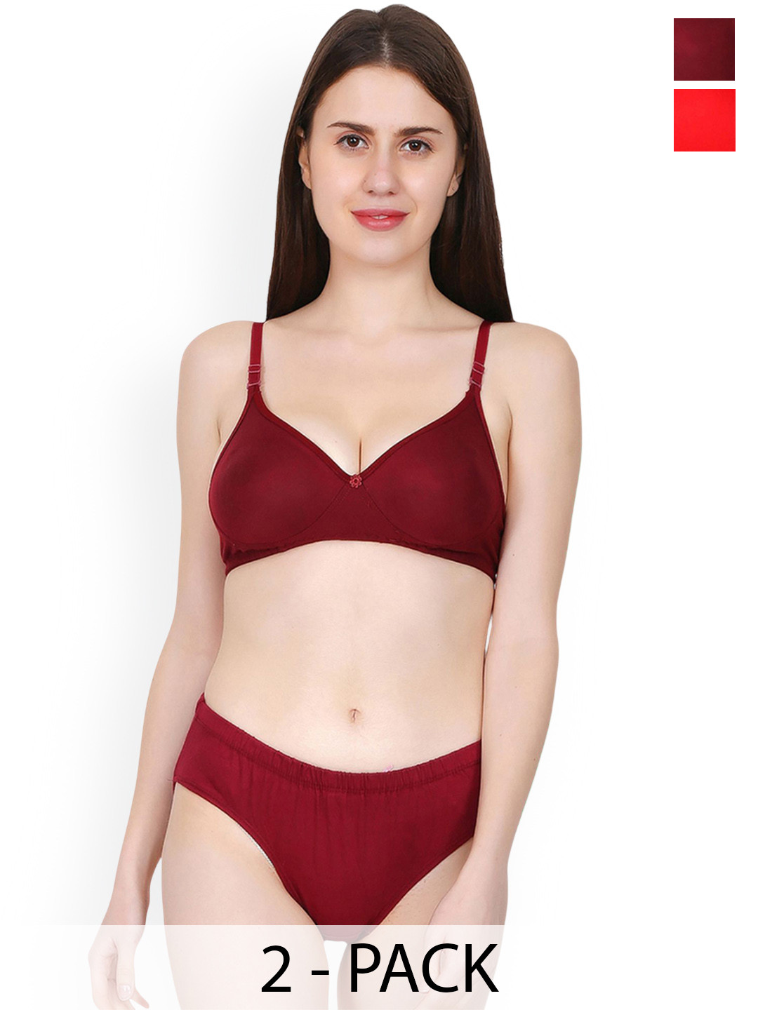 Love Maker 2-Pcs Non Padded Lingerie Sets LVM-NP-MRN-RED-30B