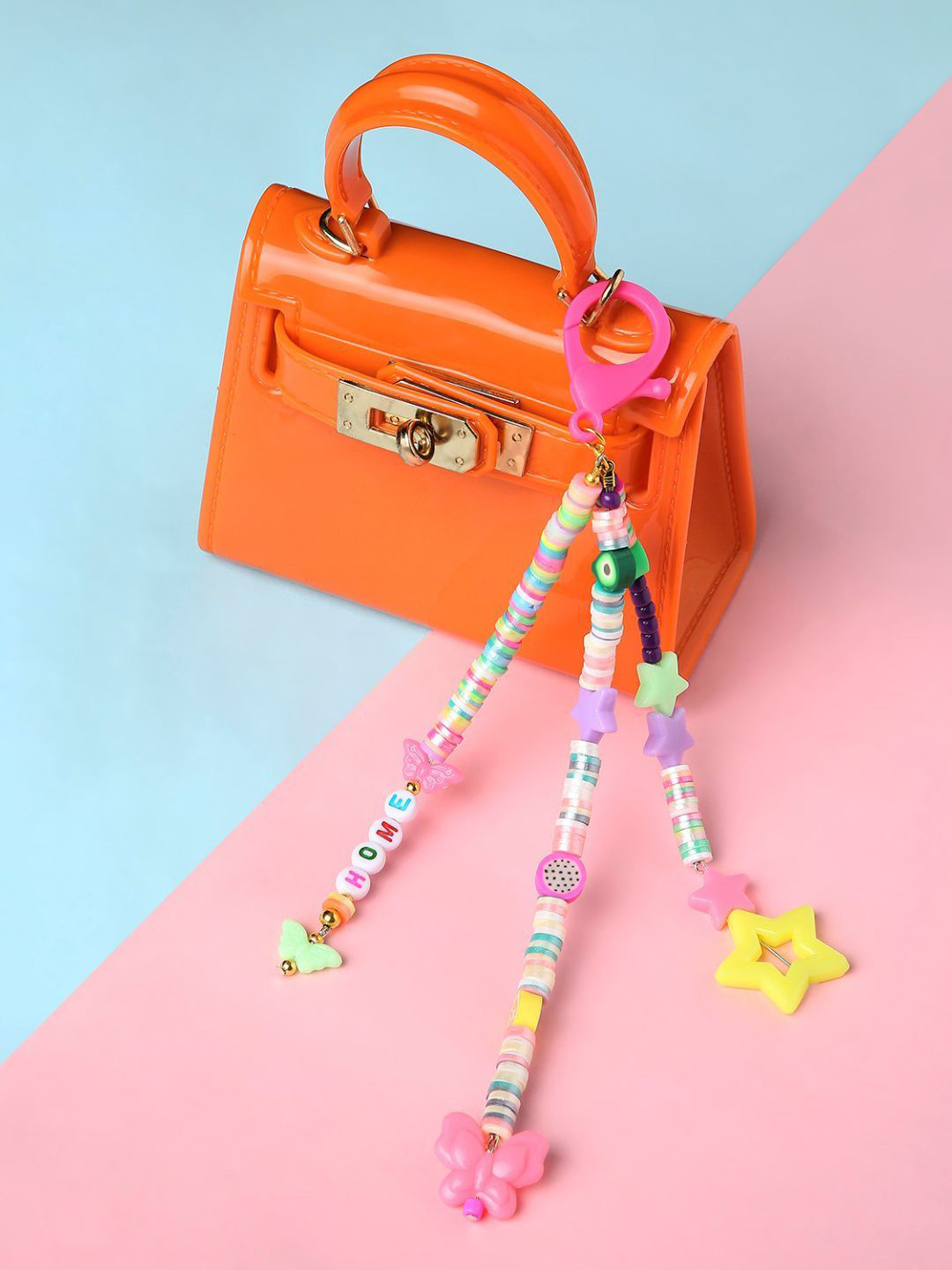 Arendelle Fimo Bead Bag Charm Key Cain