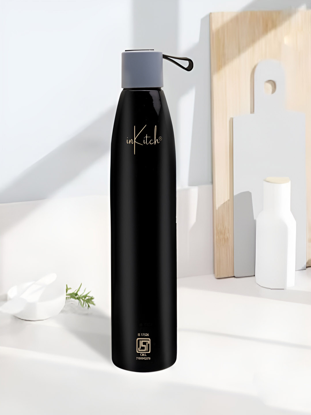 inKitch Black Stainless Steel Smart Vacuum Flask - 750ml