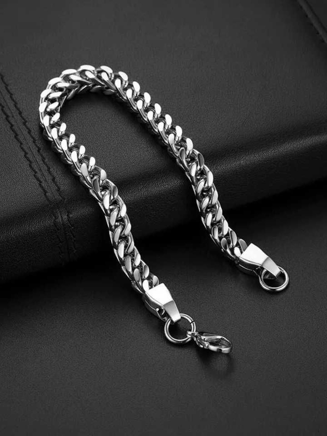 Bling Queen Unisex Silver-Plated Link Bracelet