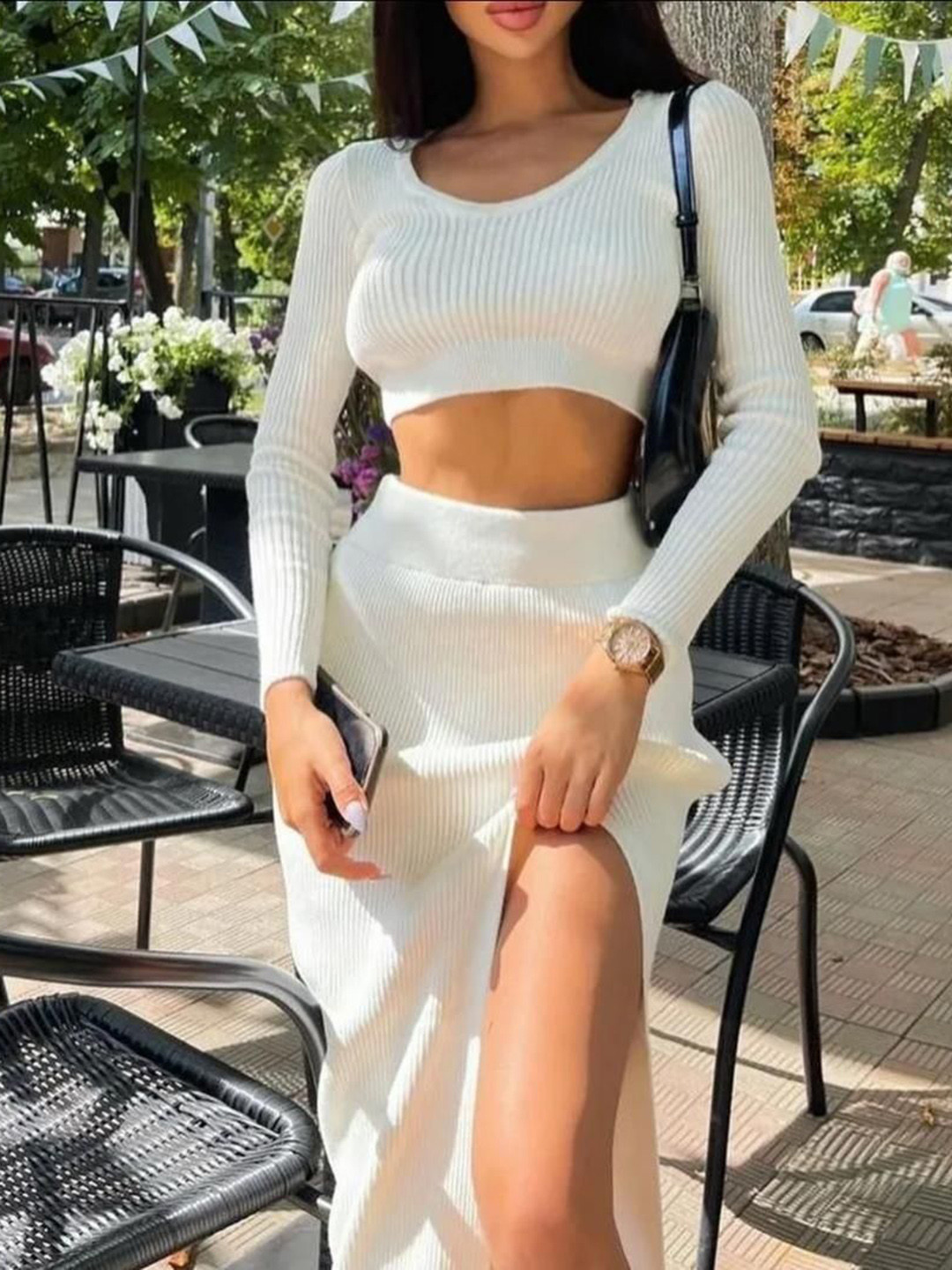 Miss Mosa By Akanksha  Matsel Statement Knit Coord Set