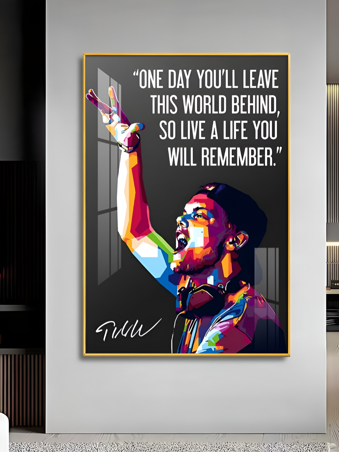 THE NEXT DECOR A Journey of Remembrance Glass Finish Vertical Wall Art