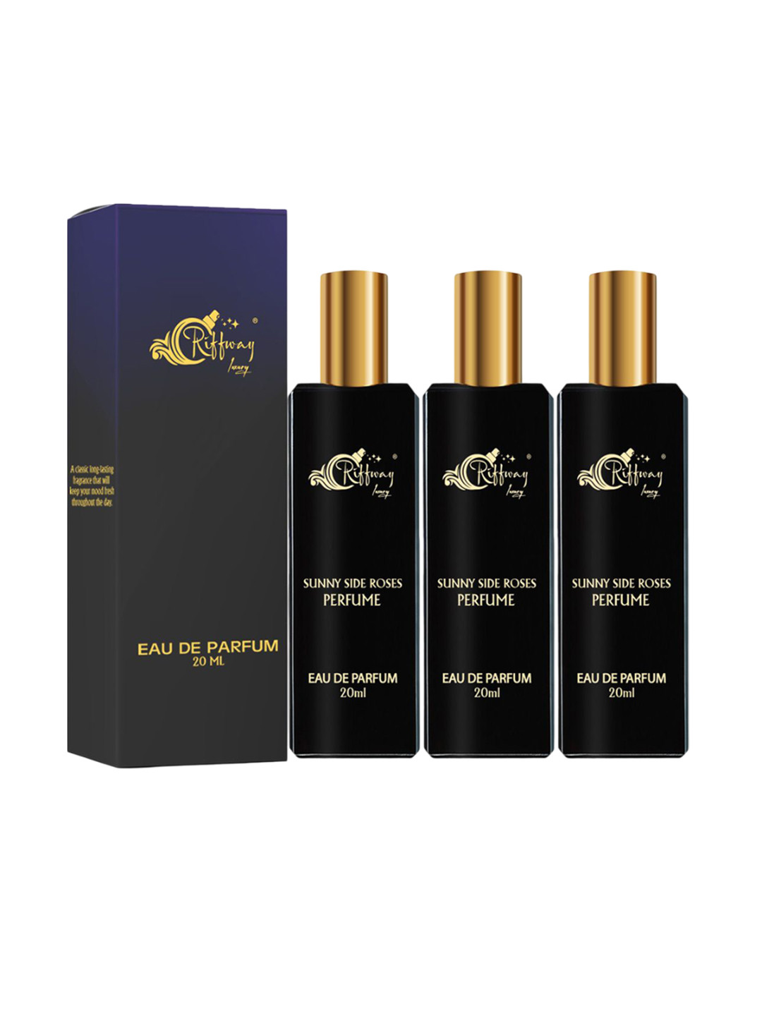 riffway Set Of 3 Sunny Side Rose Long Lasting Eau De Parfum- 20 ml Each