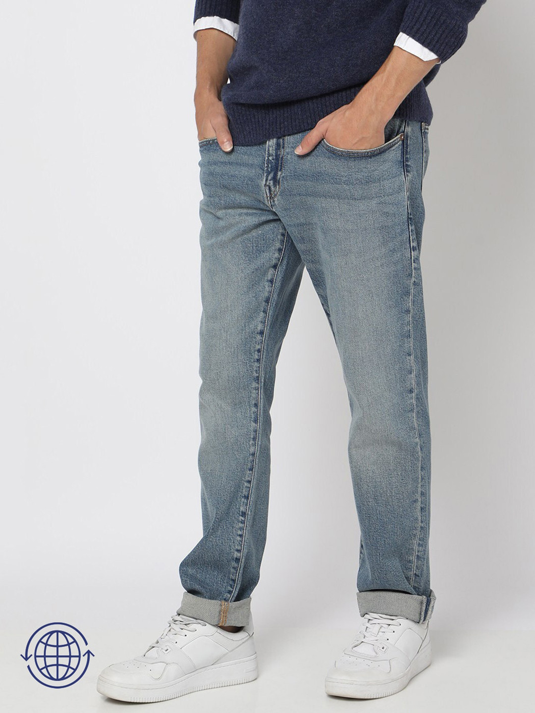 GAP Men Mid-Rise Soft Flex Light Fade Stretchable Slim Fit Jeans