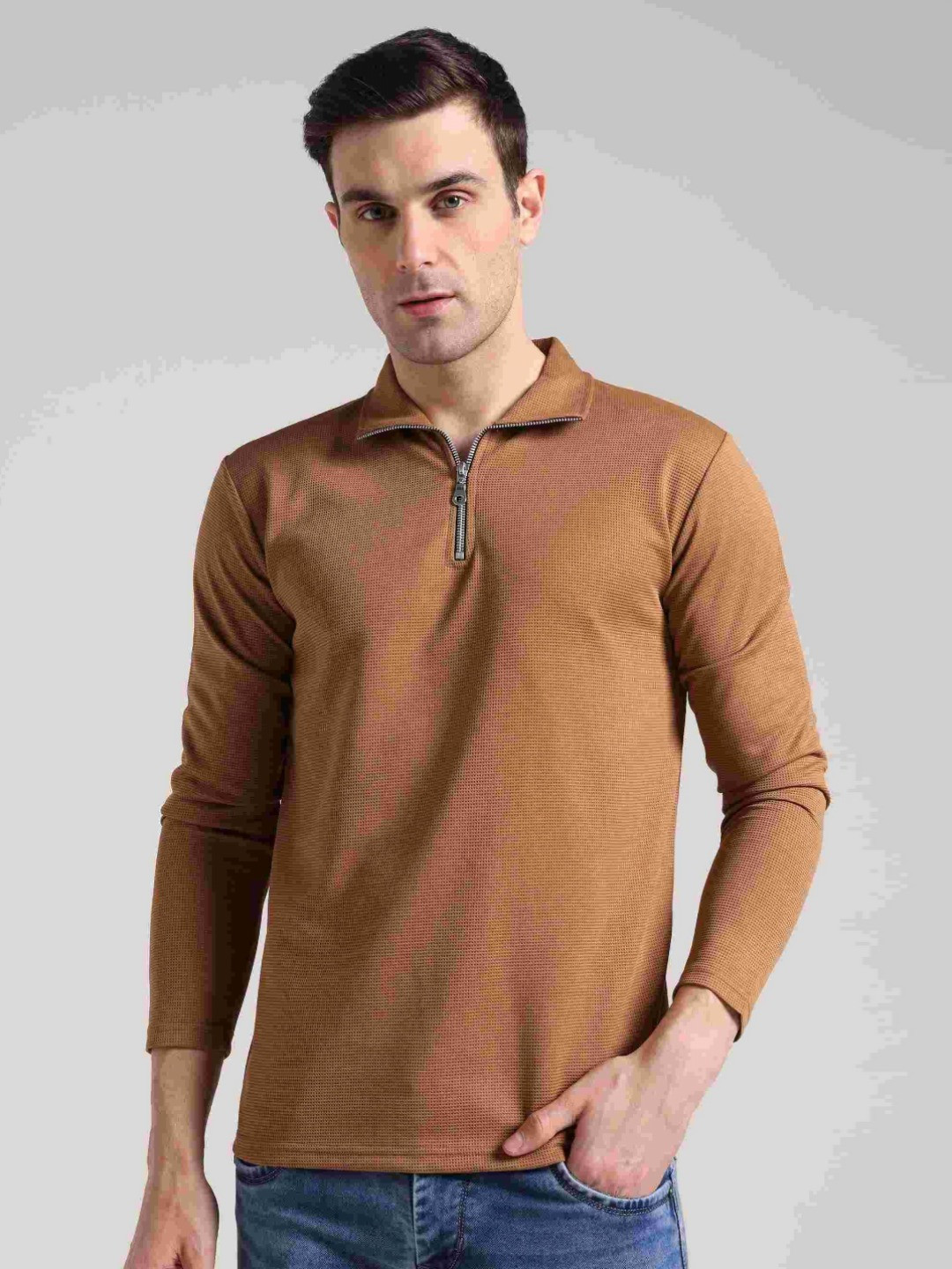 INDICLUB Men Polo Collar Pockets T-shirt