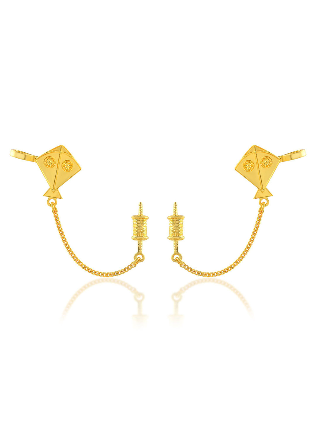 MEMOIR 24KT Gold-Plated Quirky Shaped Patang Charkhi Antique Ear Cuff