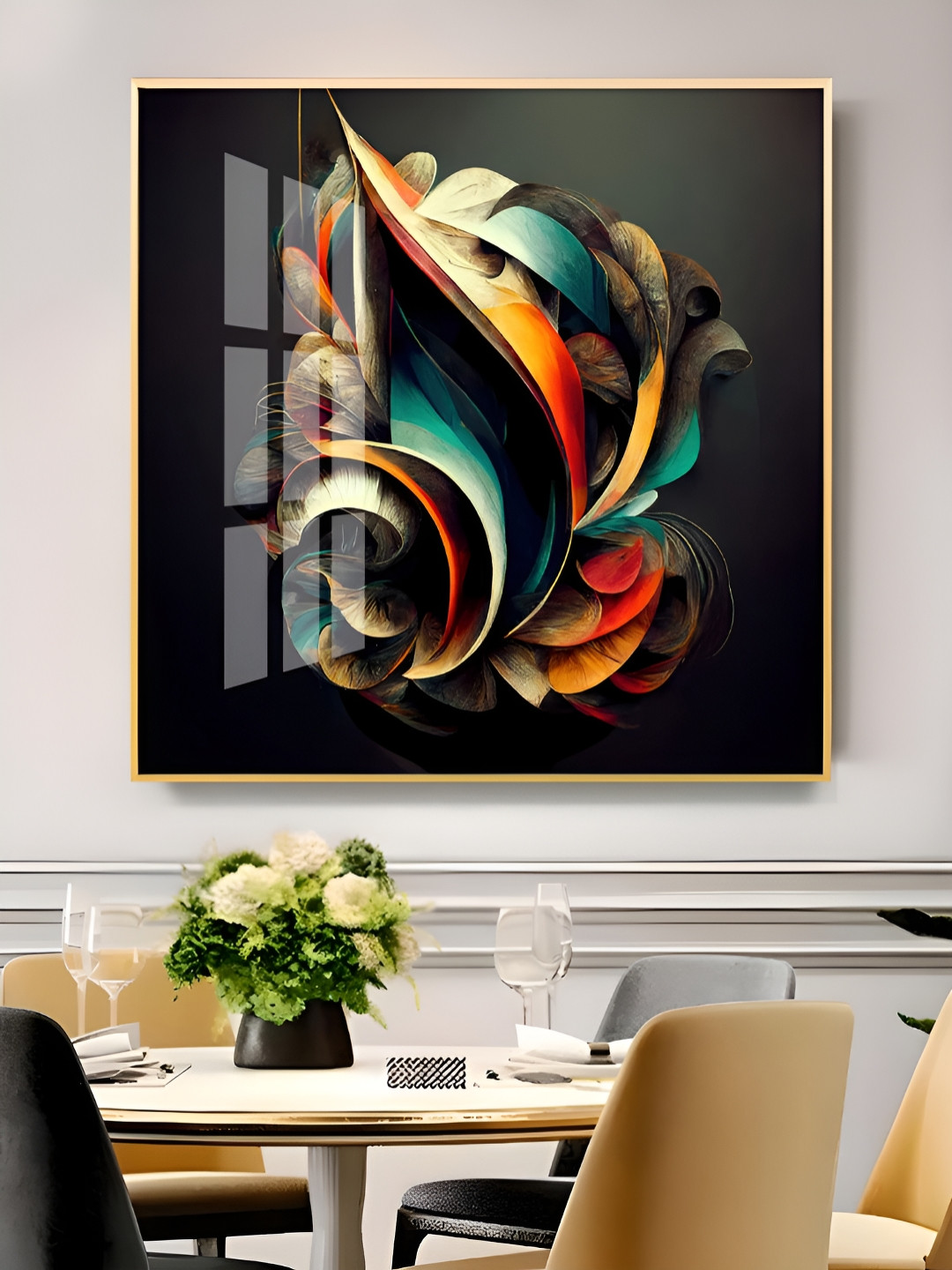 THE NEXT DECOR Wood Wall Square Paintings Wall Art - 18 x 18 In