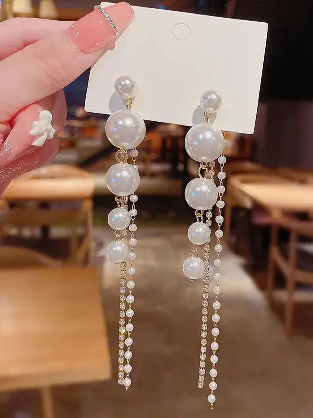 DressBerry Koreanearringmodel76  Spherical Artificial Stones Drop Earrings