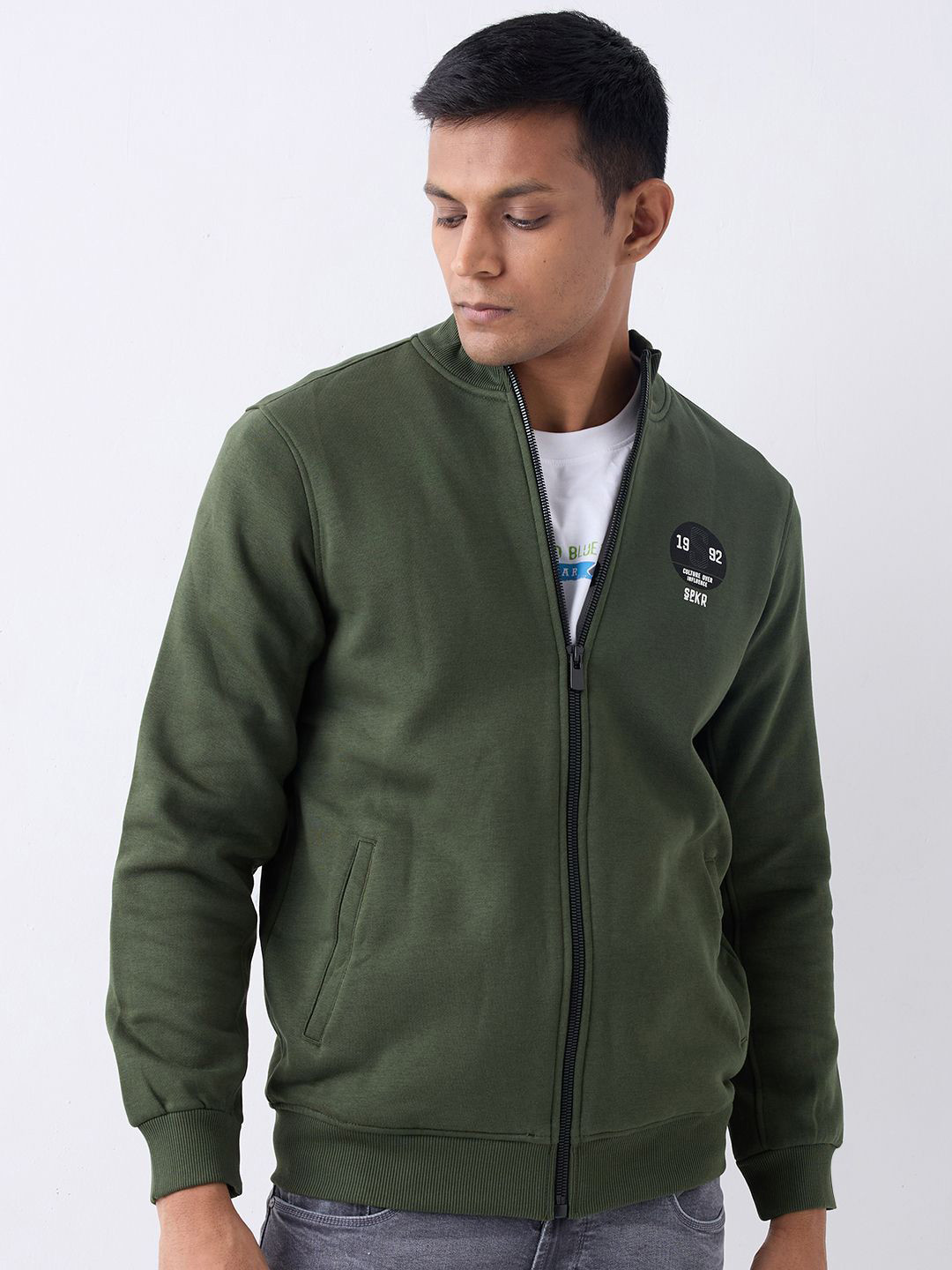 SPYKAR Men Mock Collar Sweatshirt