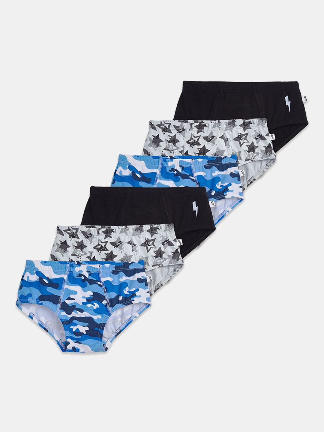 You Got Plan B Storm Boys 6Pc Printed Pure Cotton Mid-Rise Basic Briefs UBL-CamoStar: 1-2-