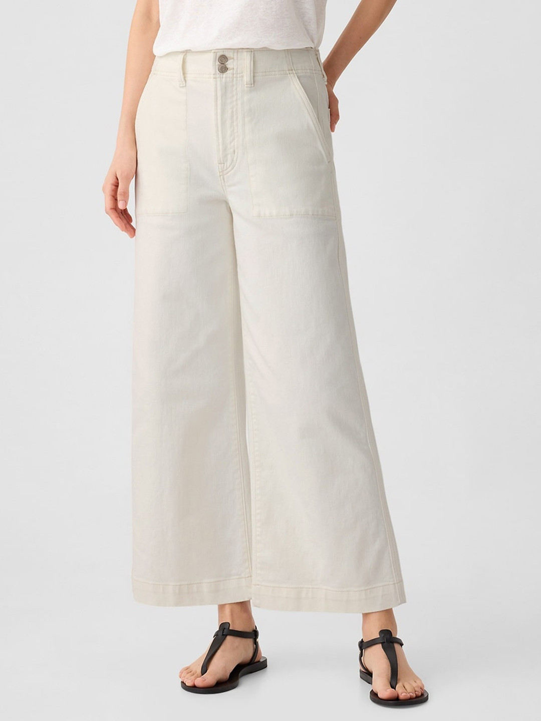 GAP Women High-Rise Stretchable Wide Leg Jeans