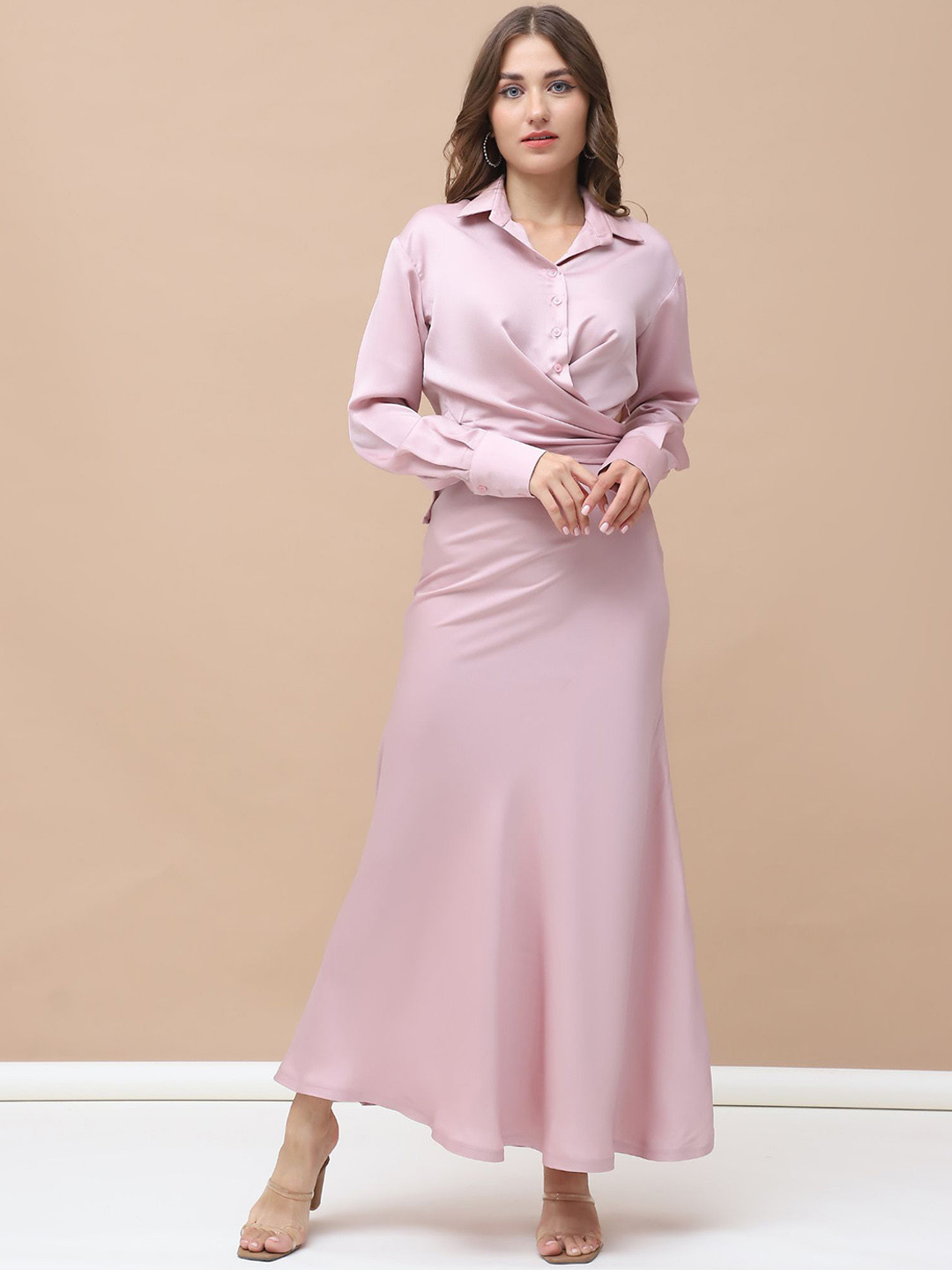 KELIN Shirt Collar Shirt With Skirt Co-Ords