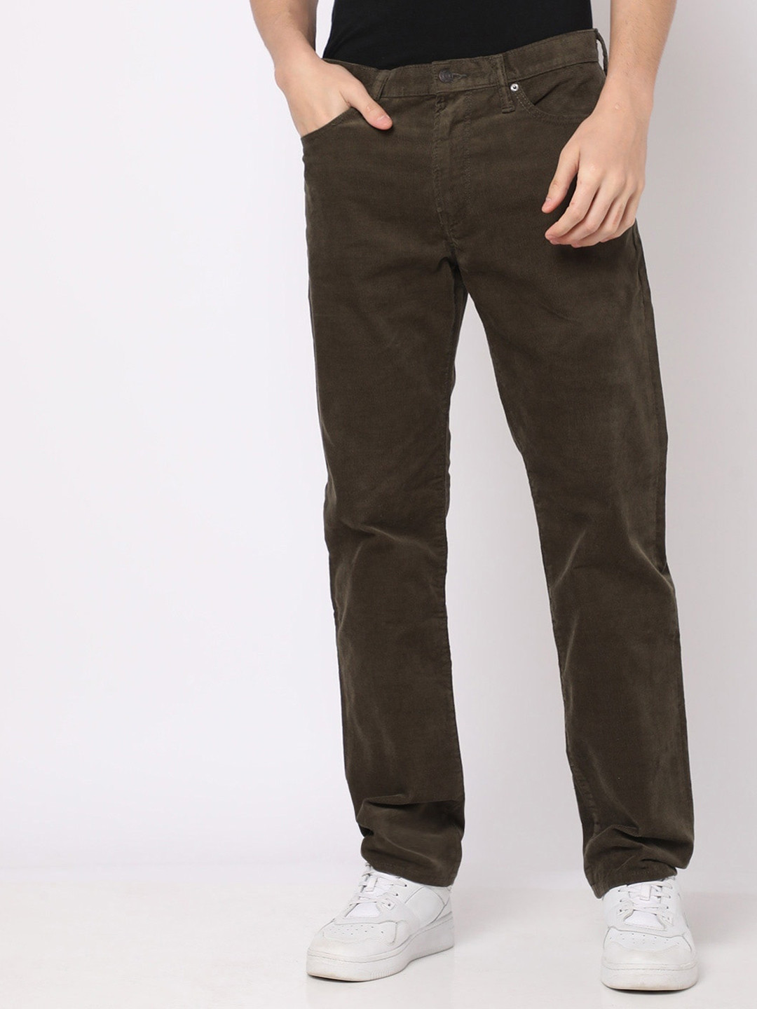 GAP Men Mid-Rise Stretchable Corduroy Straight Fit Jeans