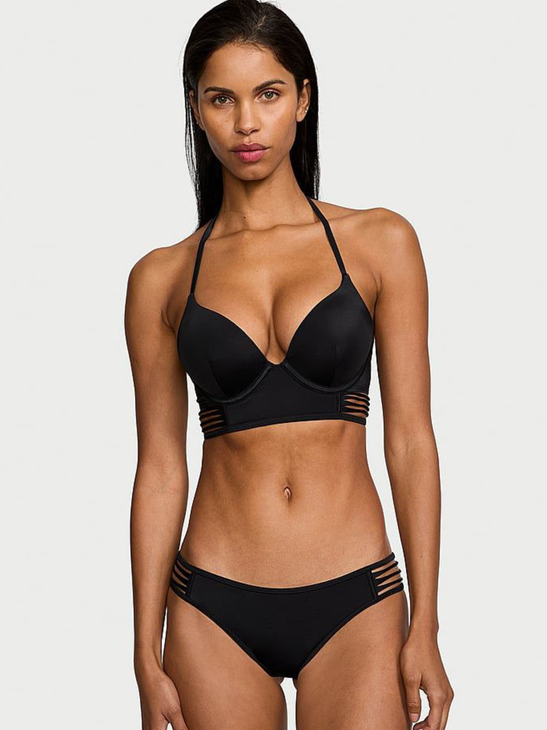 Victoria's Secret Swim VS Archives Swim Strappy Hipster Brazilian Bikini Bottom