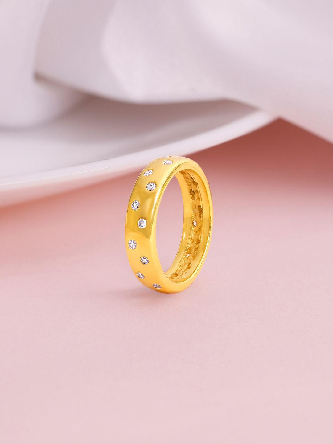 GIVA 925 Silver Golden Fashion Ring Fixed Size Indian -12