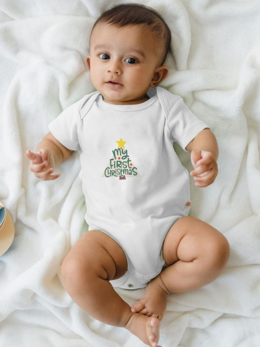 YK Infant Girls Christmas Printed Bodysuit